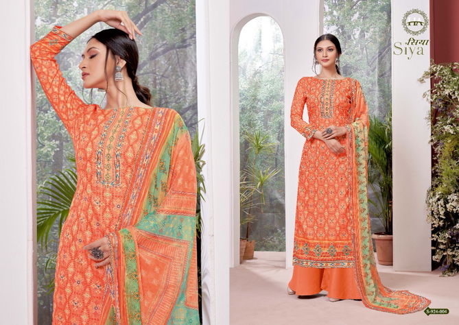 Harshit Siya New Exclusive Wear Heavy Cotton Embroidery Dress Material Collection